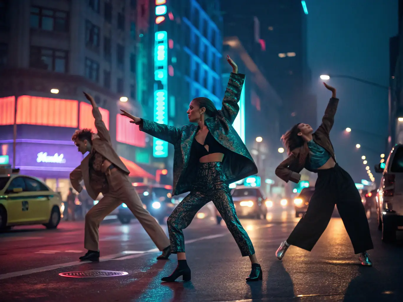 A scene from a community outreach event, featuring dancers performing in a public space, engaging with the audience and promoting cultural awareness. The image is used to showcase the community outreach program.